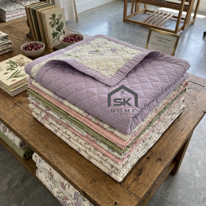 Floral Premium Quality cotton Light weight Bedspread Set - 6Piece King Size (220x240cm) - SK HOME CENTER