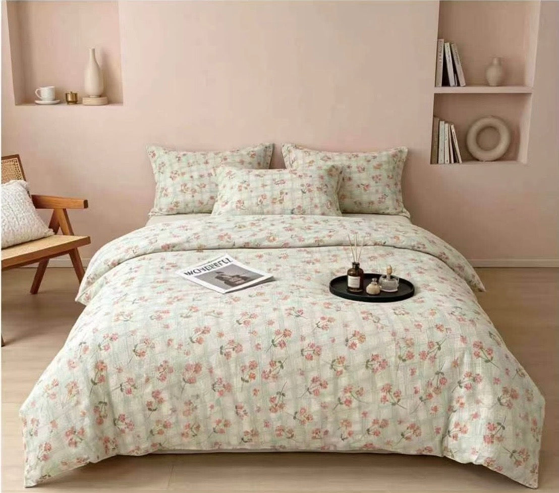 Premium Quality Comforter Set (Queen Size 4 Pcs set) 100% Cotton - SK HOME CENTER
