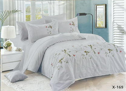 Embroidery designed premium cotton comforter 6pcs set-King