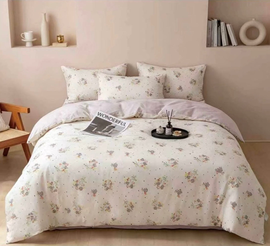 Premium Quality 100% cotton Single XL Twin size comforter 4 pieces set - 120 x 200cm - SK HOME CENTER