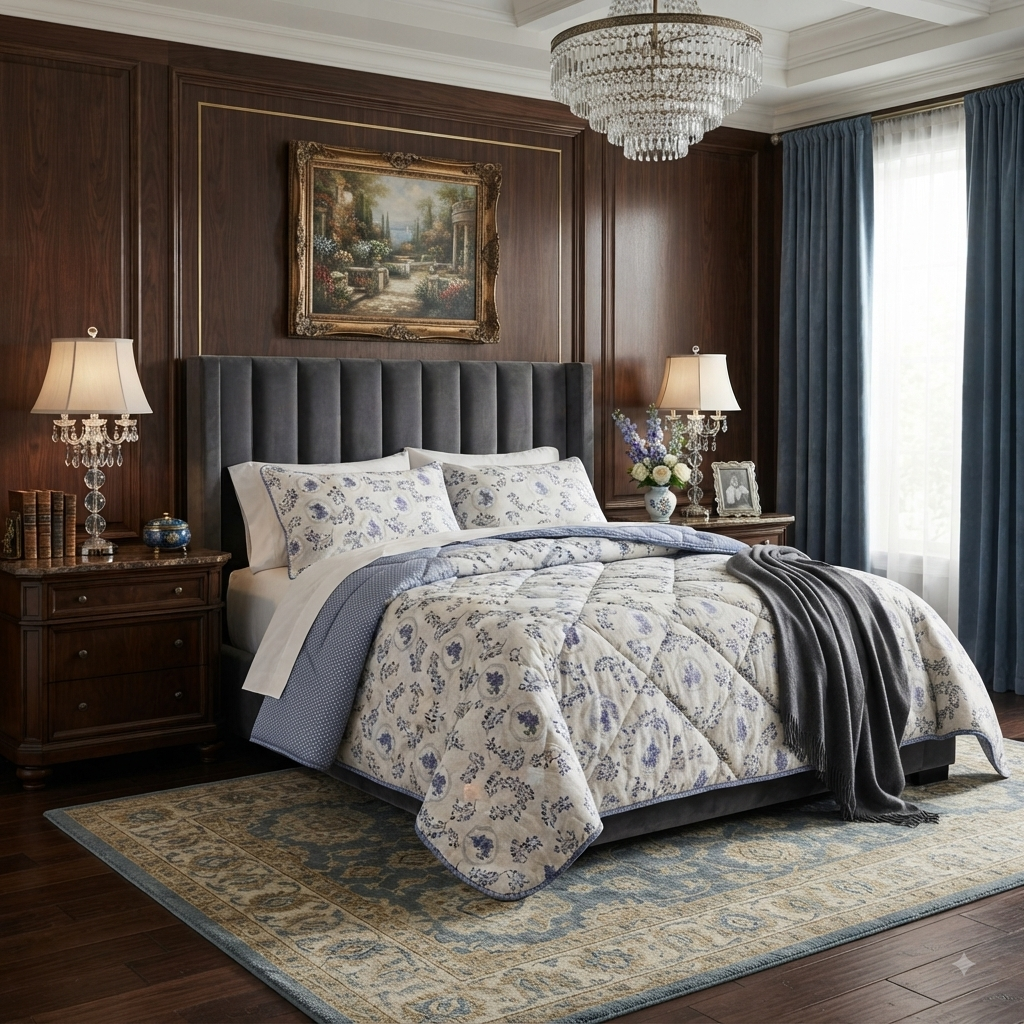Floral 6-Piece Cotton Comforter Set | King Size Bedding Set - SK HOME CENTER