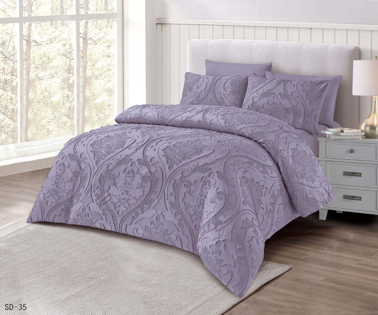 New collection Queen size solid comforter set 160x220cm - SK HOME CENTER