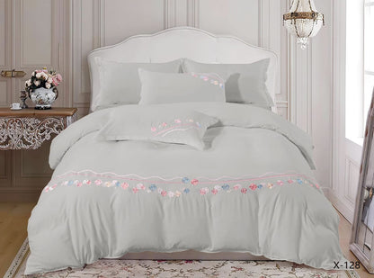 Embroidery designed premium cotton comforter 6pcs set-King