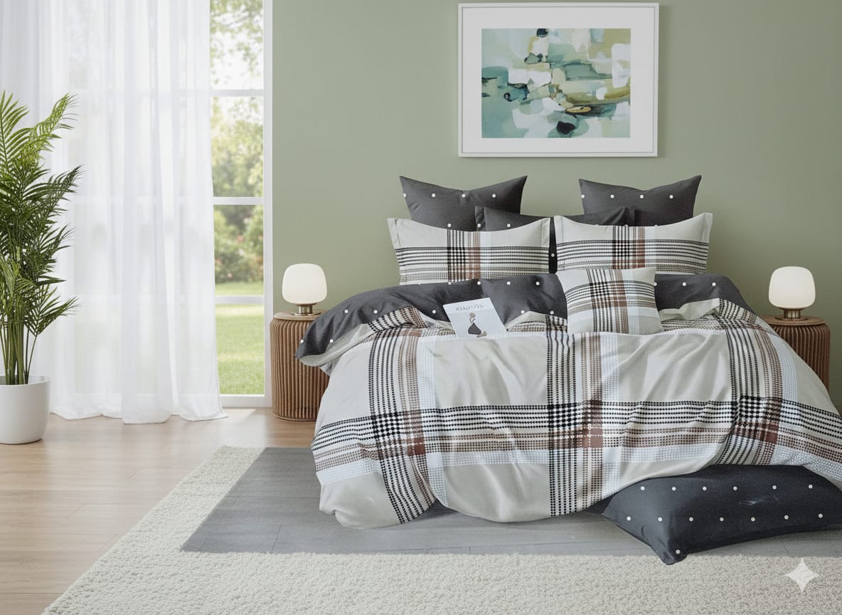 Floral 6-Piece Cotton Comforter Set | King Size Bedding Set - SK HOME CENTER