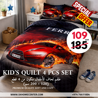 Single size Kids Quilt set 4 pieces - 120 x 200cm