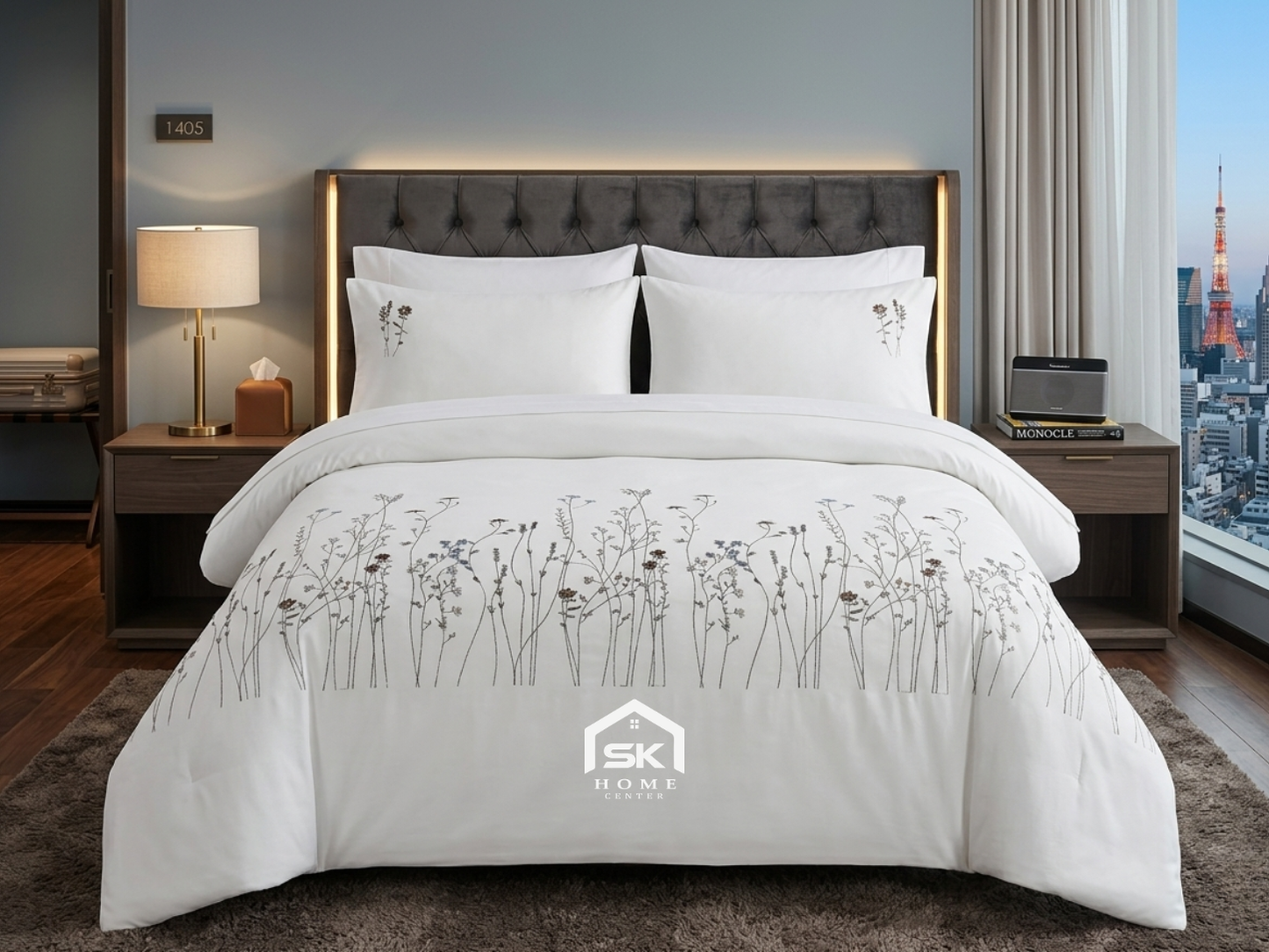 Luxury King Size Embroidery Comforter – Premium 6 Pieces Set (220×240 CM)
