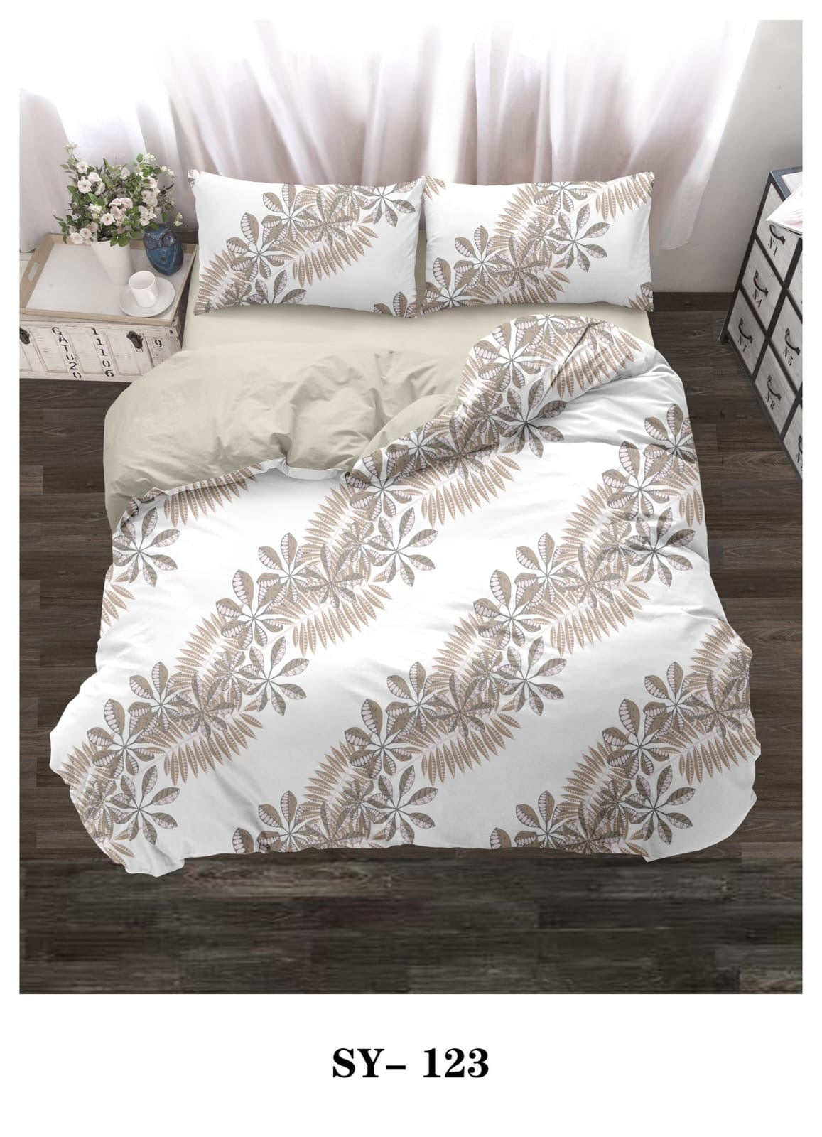 Floral King size comforter 6Pcs set - 220 x 240cm