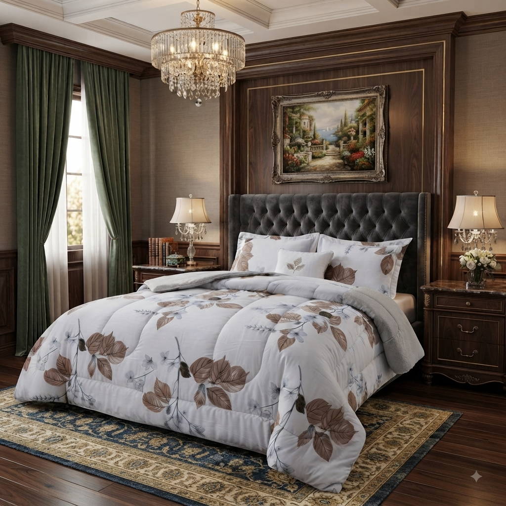 Floral 6-Piece Cotton Comforter Set | King Size Bedding Set - SK HOME CENTER