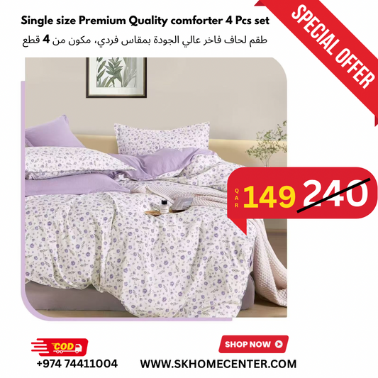 Premium Quality Single Comforter 4pcs Set