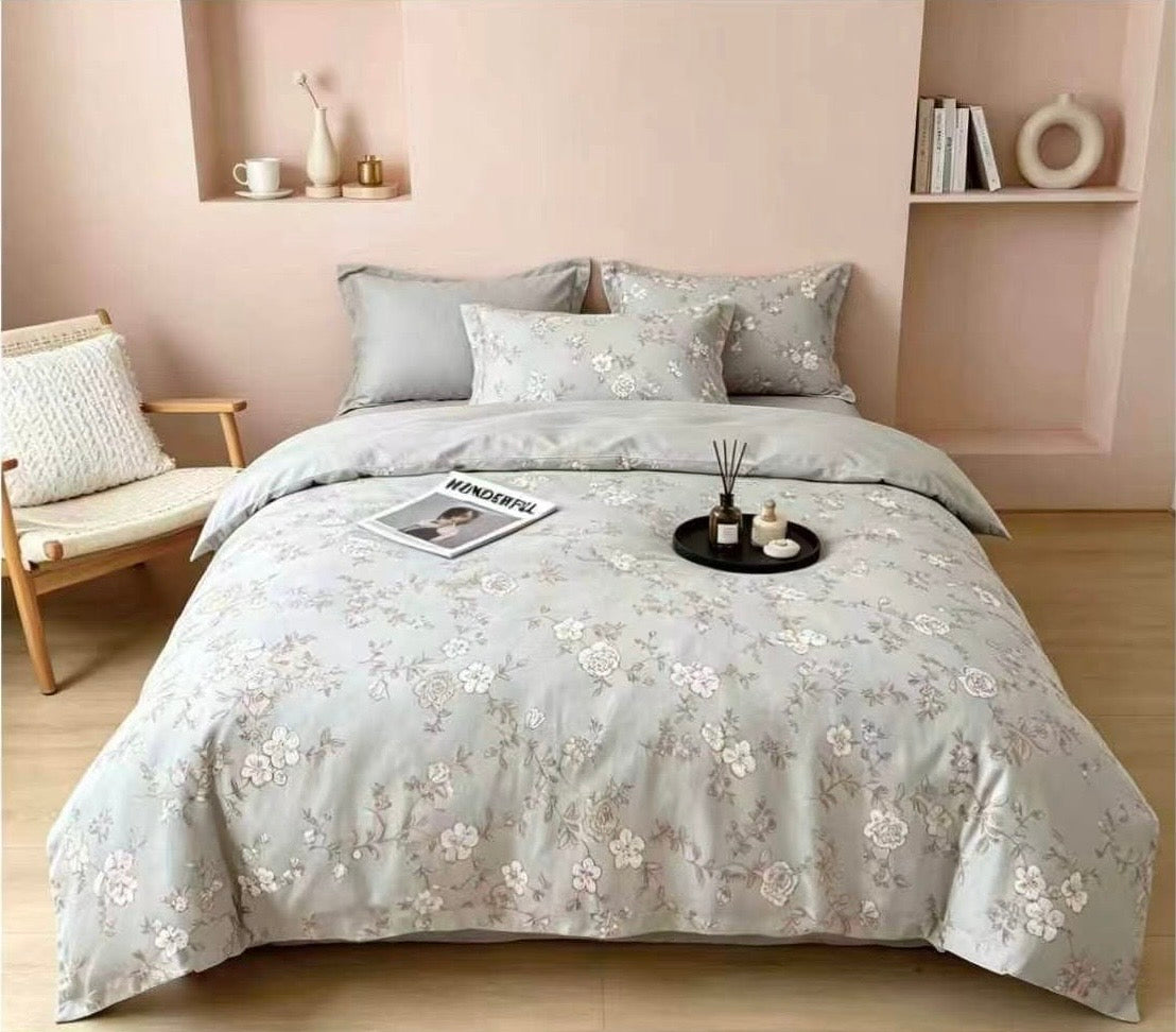 Premium Quality Comforter Set (Queen Size 4 Pcs set) 100% Cotton - SK HOME CENTER