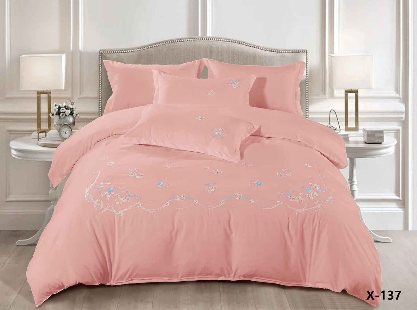 Embroidery Duvet Cover Set – King Size (6-Piece Set)