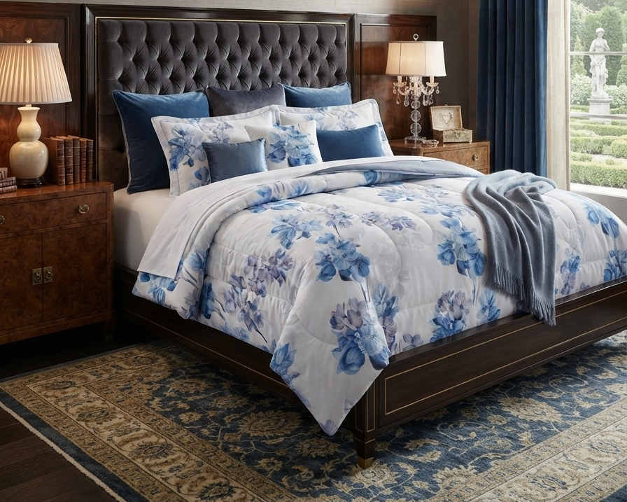 Floral 6-Piece Cotton Comforter Set | King Size Bedding Set - SK HOME CENTER