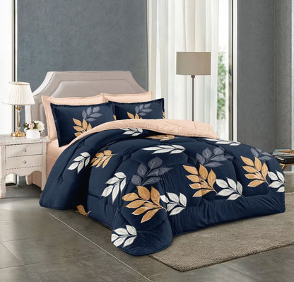 Floral print King size comforter 6 pieces set - 220 x 240cm