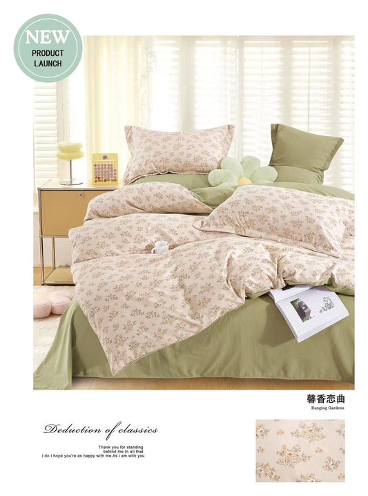 New Collection – Floral Cotton Comforter Set (Queen Size 4 Pcs set)