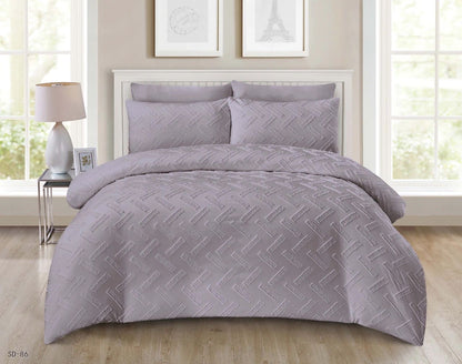 King Size Comforter Set 6-Piece | Cotton Fabric with Embroidery | Bedding Set with Fitted Sheet and Pillowcases
