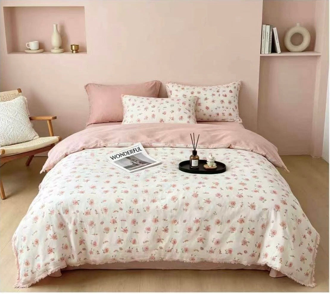 Premium Quality Comforter Set (Queen Size 4 Pcs set) 100% Cotton - SK HOME CENTER