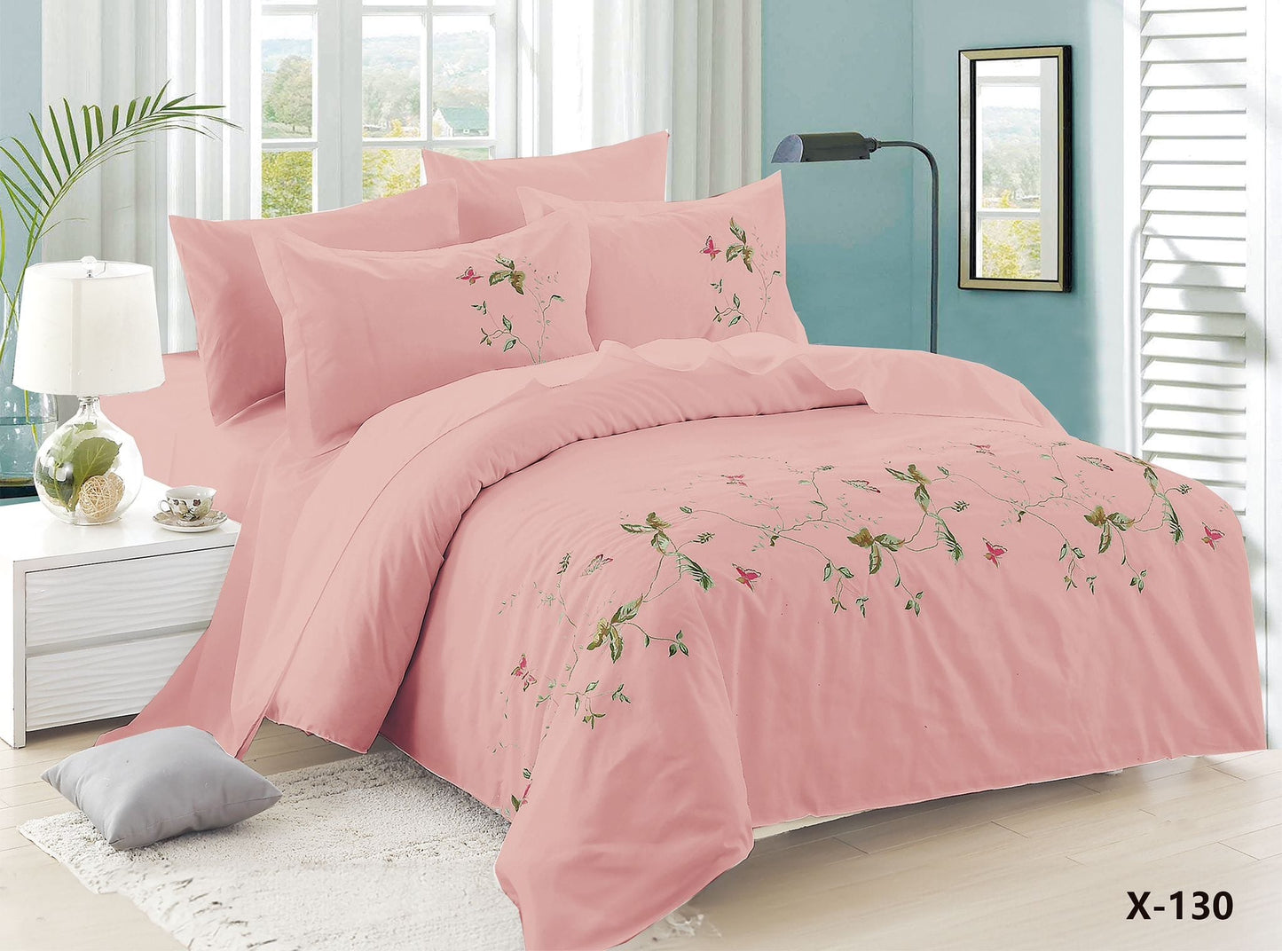Embroidery designed premium cotton comforter 6pcs set-King