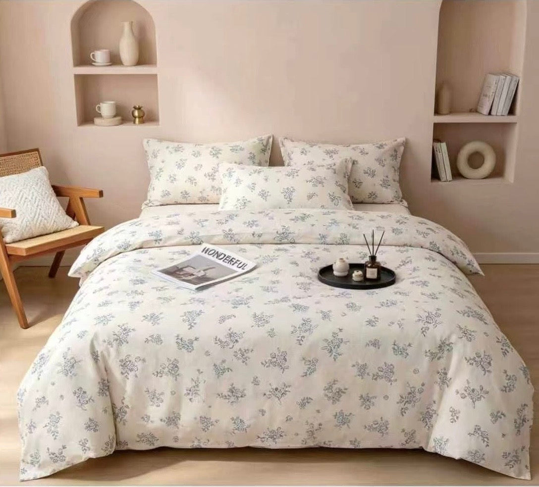 Premium Quality 100% cotton Single XL Twin size comforter 4 pieces set - 120 x 200cm - SK HOME CENTER