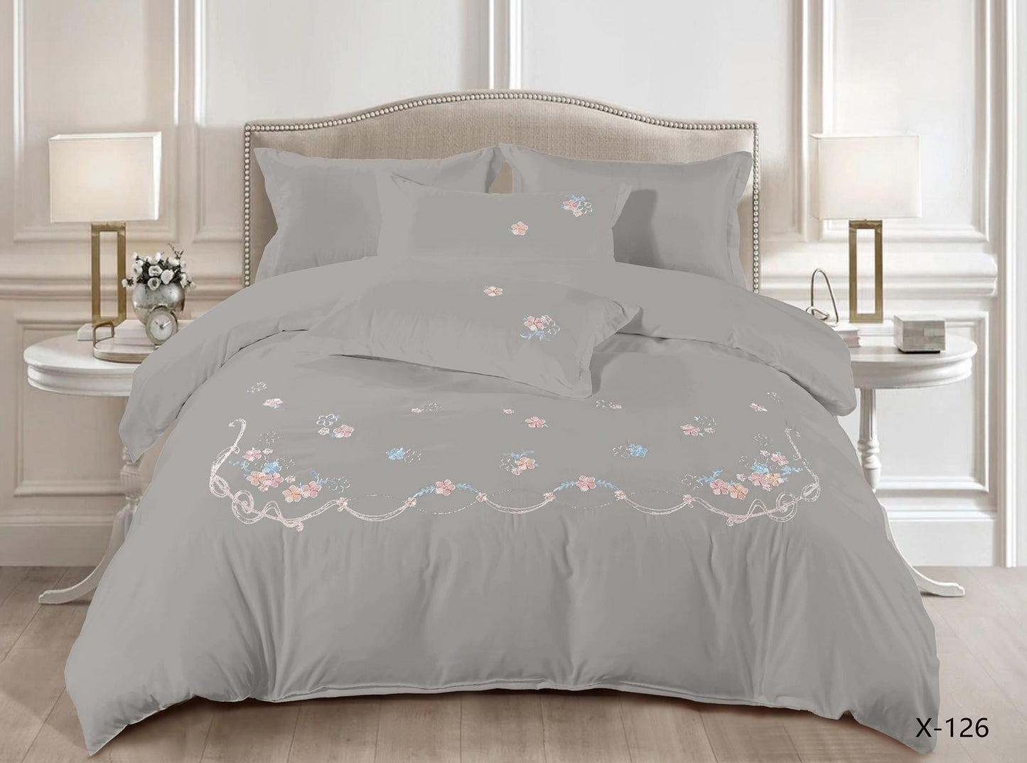 Embroidery Duvet Cover Set – King Size (6-Piece Set)