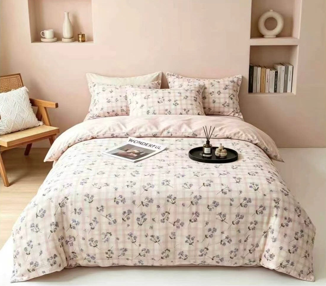 Premium Quality 100% cotton Single XL Twin size comforter 4 pieces set - 120 x 200cm - SK HOME CENTER