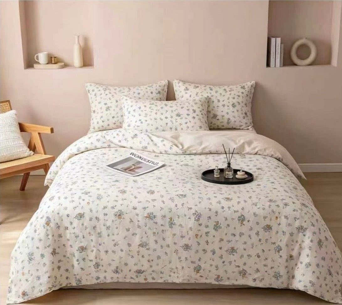 Premium Quality 100% cotton Single XL Twin size comforter 4 pieces set - 120 x 200cm - SK HOME CENTER