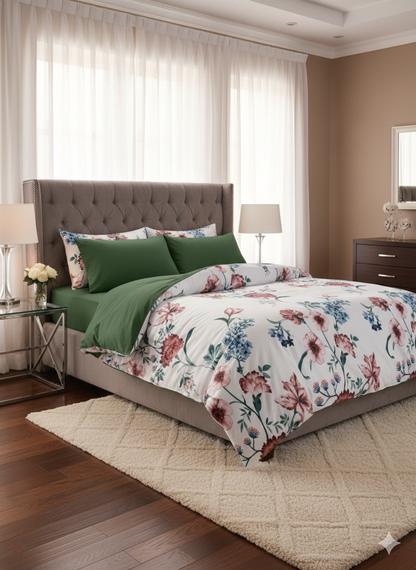 Floral King size comforter 6Pcs set - 220 x 240cm