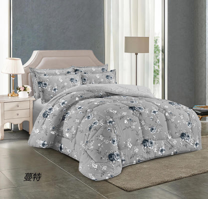 Floral print King size comforter 6 pieces set - 220 x 240cm