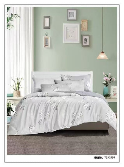 Floral King size Duvet cover, fitted bedsheet & 4 pillowcases set