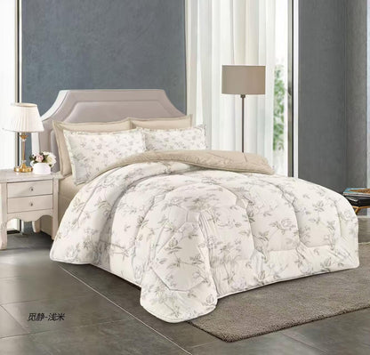 Floral print King size comforter 6 pieces set - 220 x 240cm