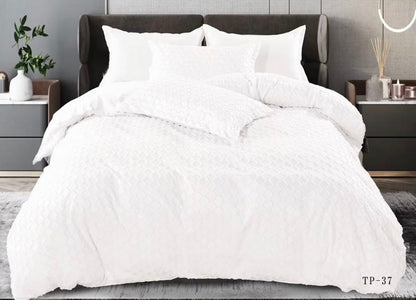King Size Comforter Set 6-Piece | Cotton Fabric with Embroidery | Bedding Set with Fitted Sheet and Pillowcases