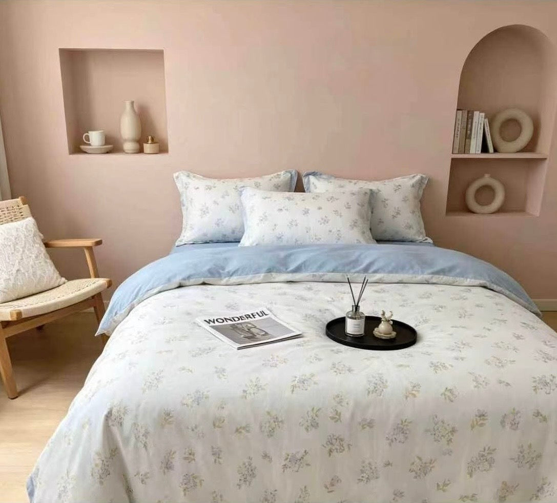 Premium Quality 100% cotton Single XL Twin size comforter 4 pieces set - 120 x 200cm - SK HOME CENTER