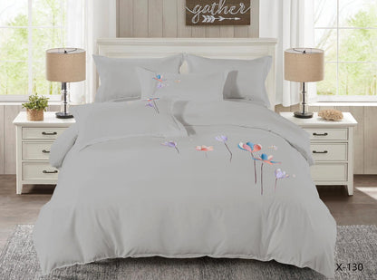Embroidery Duvet Cover Set – King Size (6-Piece Set)