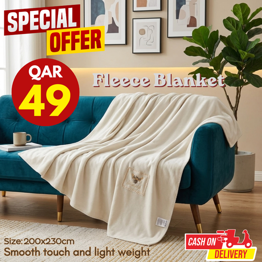 Soft Fleece Blanket 200x230cm – Warm, Smooth & Comfortable