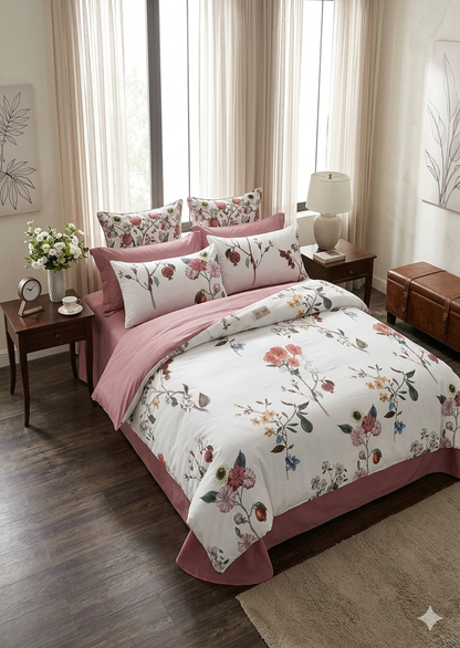 Floral King size comforter 6Pcs set - 220 x 240cm