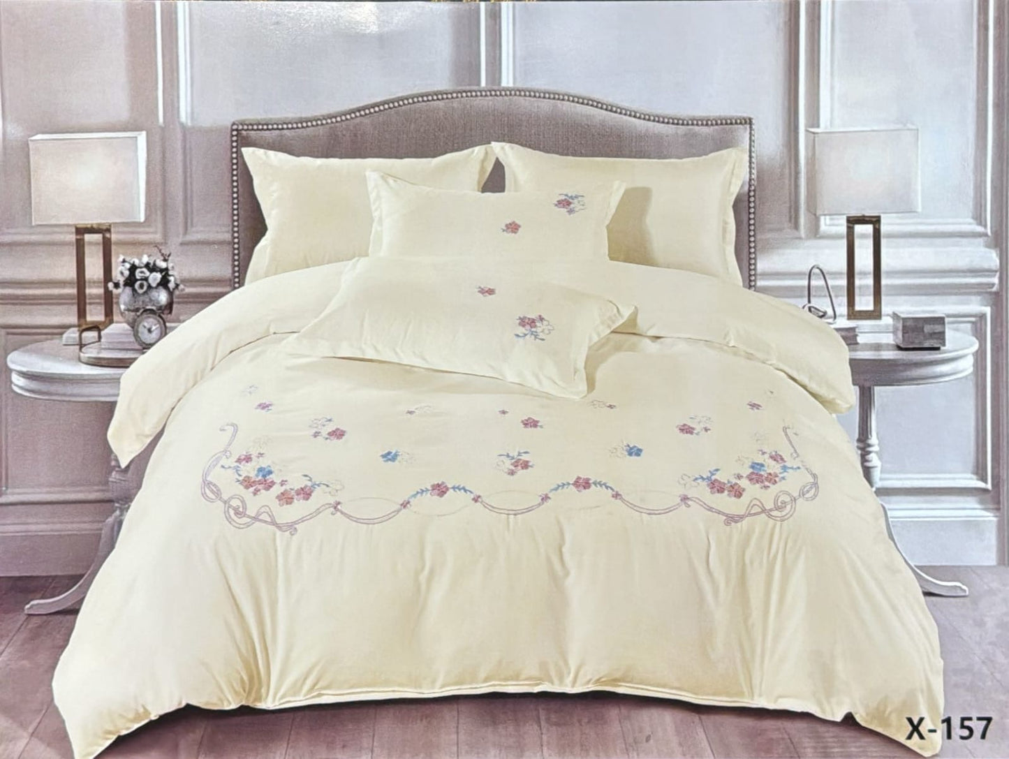 Embroidery designed premium cotton comforter 6pcs set-King