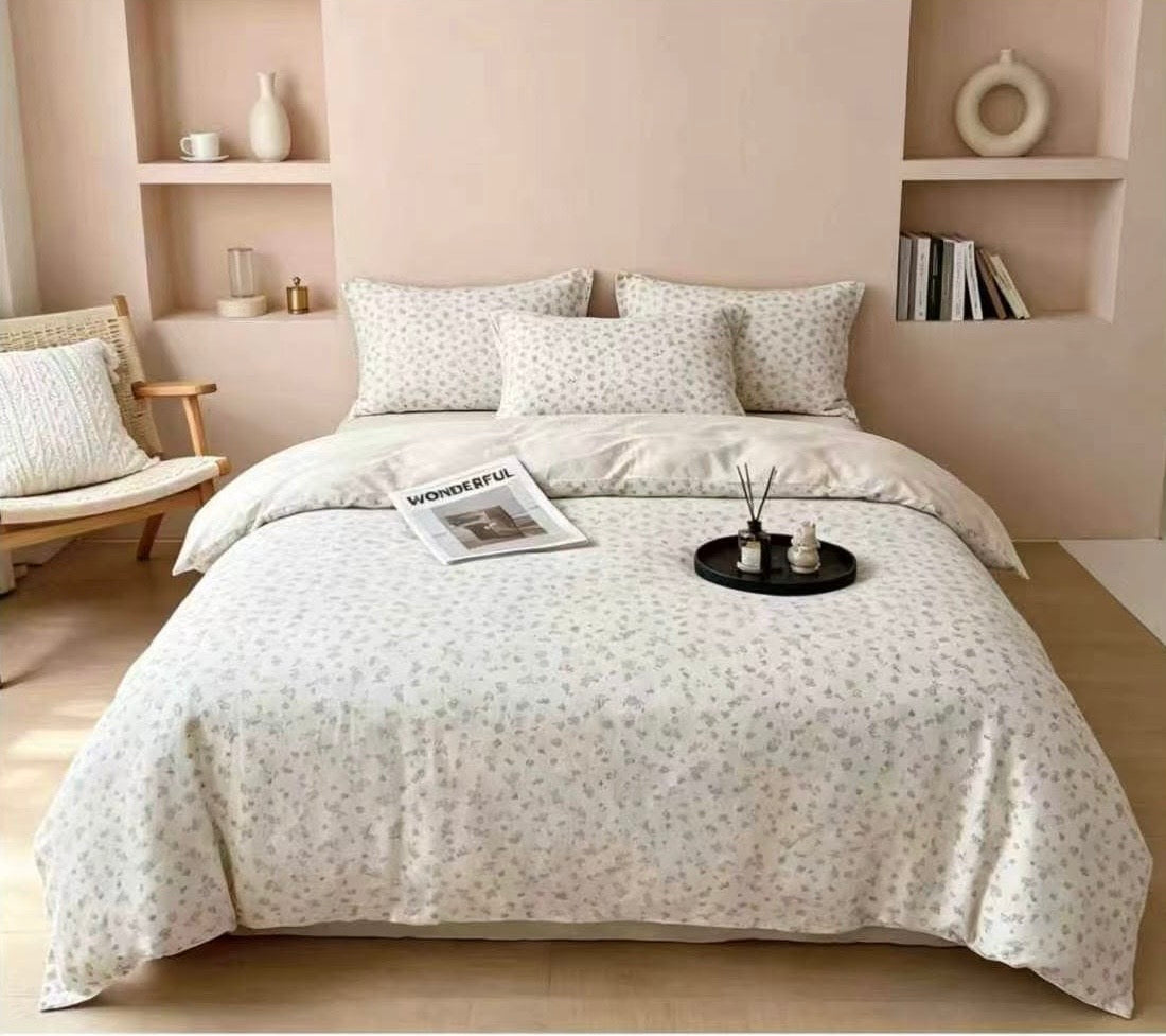 Premium Quality 100% cotton Single XL Twin size comforter 4 pieces set - 120 x 200cm - SK HOME CENTER