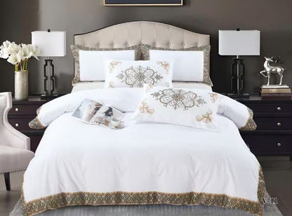 Premium Floral Printed Duvet Cover Set - King Size Cotton