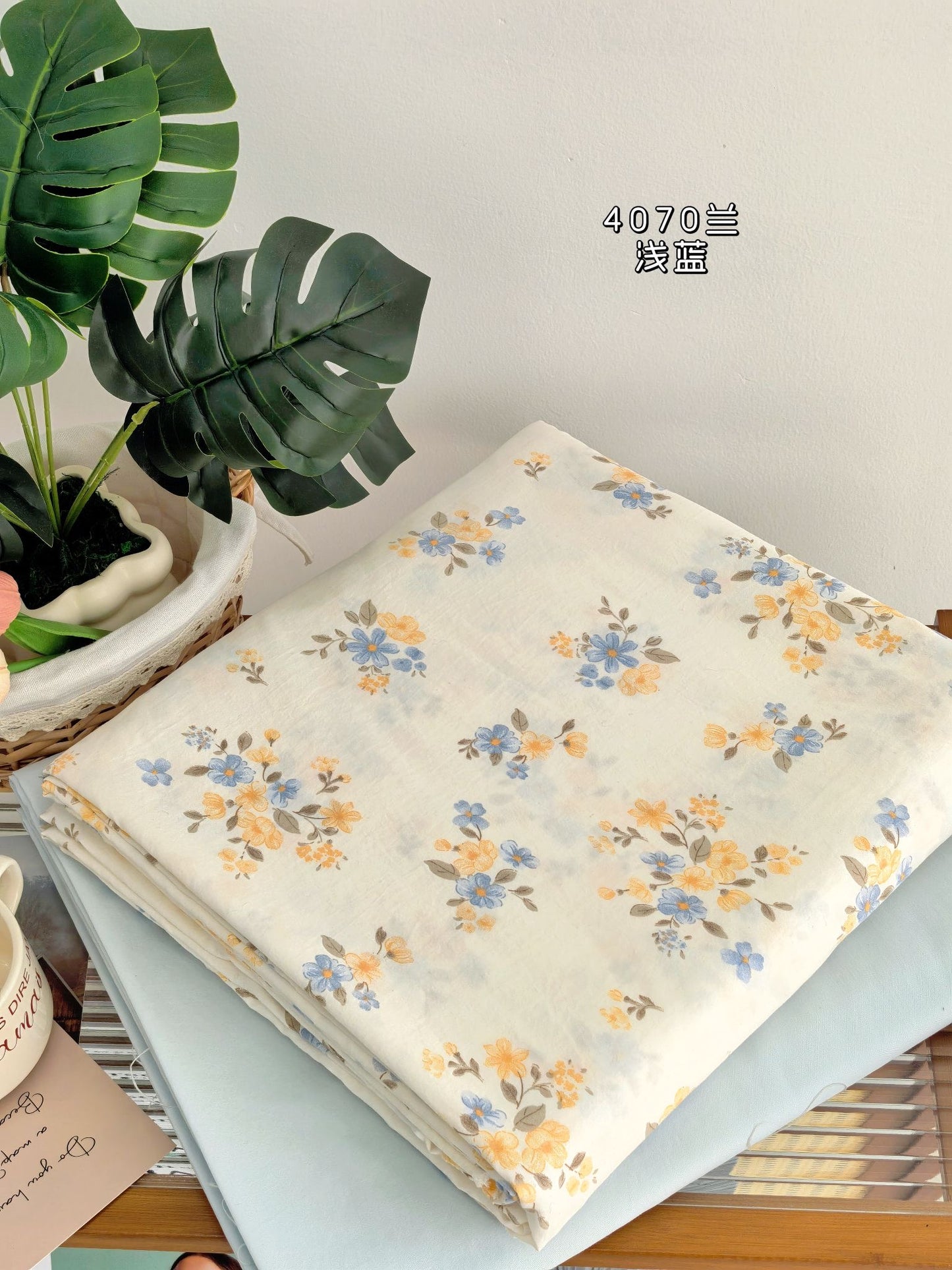 Premium Quality 100% cotton Fabric 6-Piece Floral Print Duvet cover Set- King Size bedding set