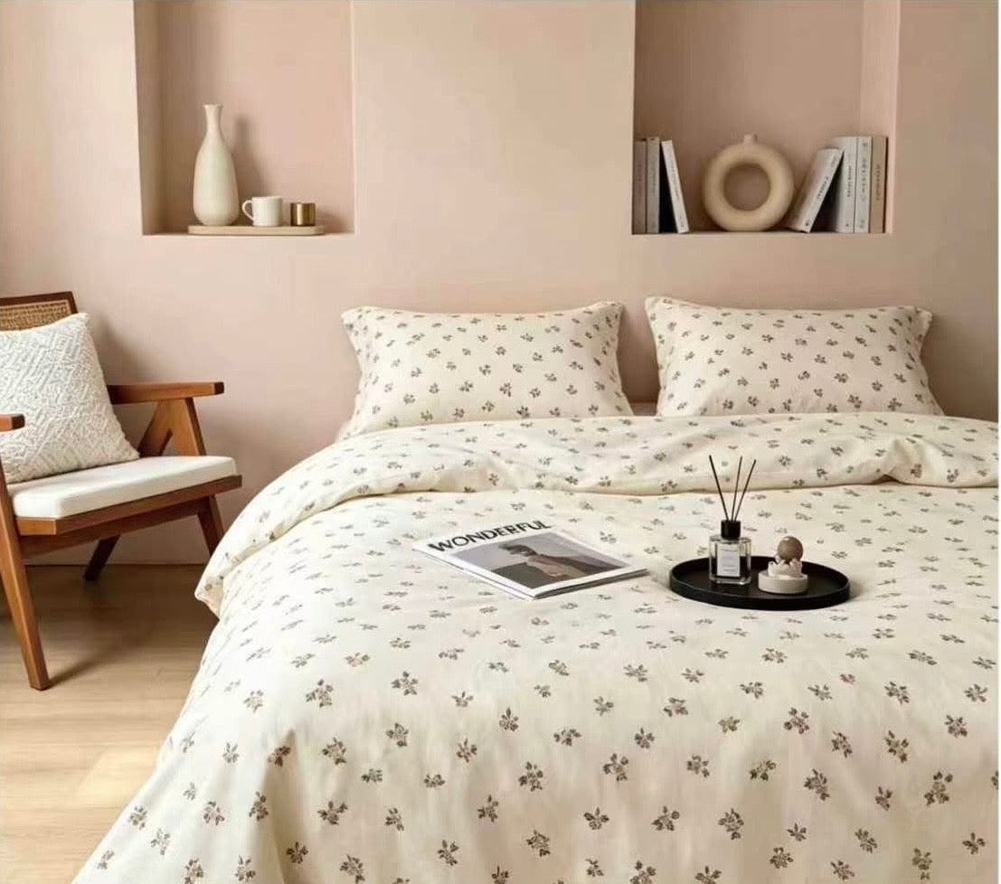 Premium Quality 100% cotton Single XL Twin size comforter 4 pieces set - 120 x 200cm - SK HOME CENTER