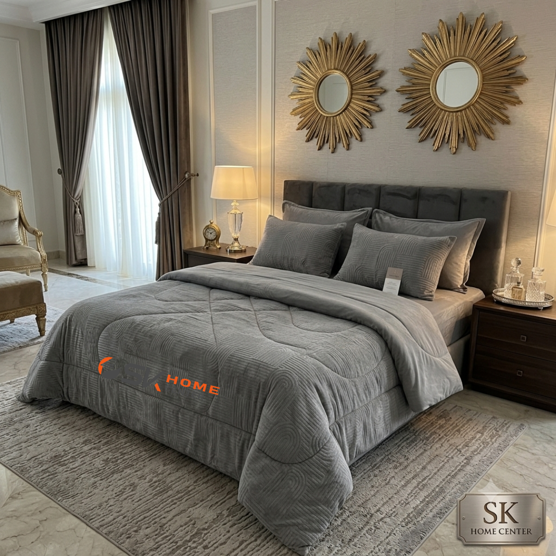 Premium Luxury Velvet 6-Piece Comforter Set – King Size