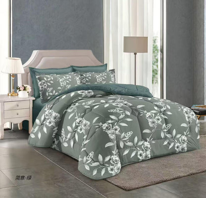 Floral print King size comforter 6 pieces set - 220 x 240cm