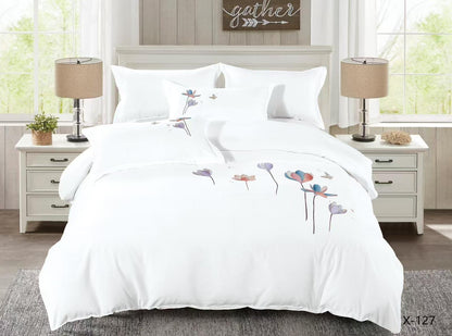 Embroidery designed premium cotton comforter 6pcs set-King