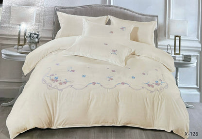 Embroidery designed premium cotton comforter 6pcs set-King