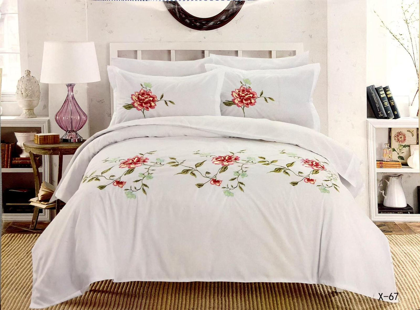 Embroidery designed premium cotton comforter 6pcs set-King