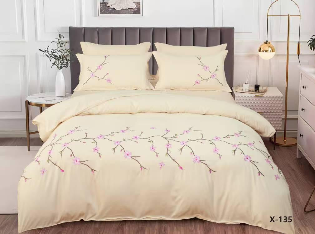 Embroidery designed premium cotton comforter 6pcs set-King