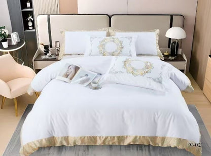 Premium Floral Printed Duvet Cover Set - King Size Cotton