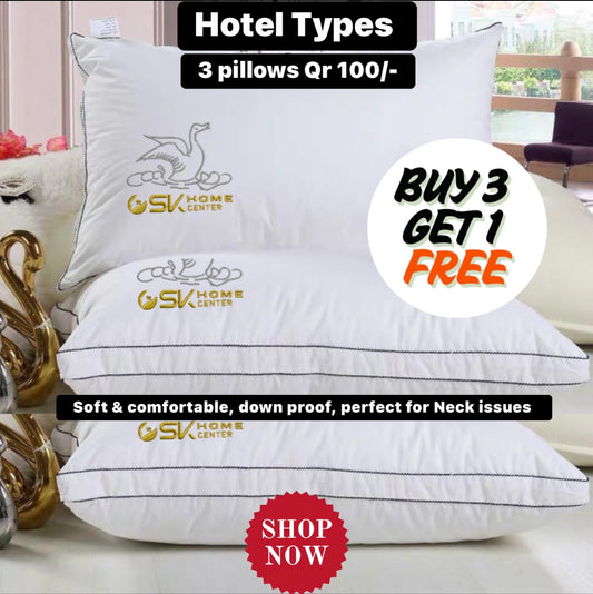 Duck Embroidery Hotel-Type 4Pillows – Standard Size 50x75cm