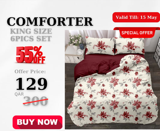 King size comforter 6 pieces set- 220 x 240cm