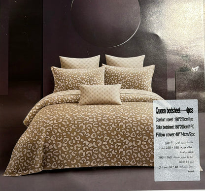 طقم غطاء لحاف مقاس كوين 4 في 1