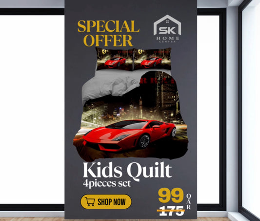 Single size Kids Quilt set 4 pieces - 120 x 200cm
